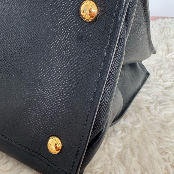 Prada Black Saffiano Satchel with Gold Logo - Picture 8 of 8